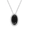 Glistening Jewels 10k Gold 6x4mm Oval Black Onyx Pendant Necklace In Black