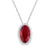 Glistening Jewels 10k Gold 6x4mm Oval Created Ruby Pendant Necklace In Red