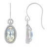 Glistening Jewels 10k Gold 6x4mm Oval Moonstone Drop Earrings In Silver