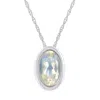 Glistening Jewels 10k Gold 6x4mm Oval Moonstone Pendant Necklace In Metallic