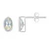 Glistening Jewels 10k Gold 6x4mm Oval Moonstone Stud Earrings In Metallic