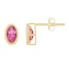Glistening Jewels 10k Gold 6x4mm Oval Pink Topaz Stud Earrings In Gold