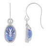 Glistening Jewels 10k Gold 6x4mm Oval Tanzanite Drop Earrings In Metallic