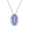 Glistening Jewels 10k Gold 6x4mm Oval Tanzanite Pendant Necklace In Green