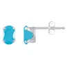 Glistening Jewels 10k Gold 6x4mm Oval Turquoise Stud Earrings In Blue