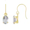 Glistening Jewels 10k Gold 6x4mm Oval White Topaz Drop Earrings In Gold