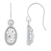 Glistening Jewels 10k Gold 6x4mm Oval White Topaz Drop Earrings In Metallic