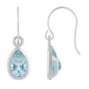 Glistening Jewels 10k Gold 6x4mm Pear Shape Aquamarine Drop Earrings In Blue
