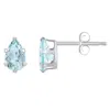 Glistening Jewels 10k Gold 6x4mm Pear Shape Aquamarine Stud Earrings In Blue