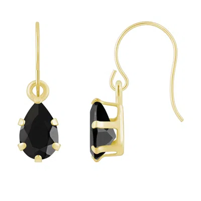 Glistening Jewels 10k Gold 6x4mm Pear Shape Black Onyx Drop Earrings