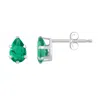 Glistening Jewels 10k Gold 6x4mm Pear Shape Created Emerald Stud Earrings In Green
