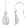 Glistening Jewels 10k Gold 6x4mm Pear Shape Created Opal Drop Earrings In Metallic