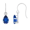 Glistening Jewels 10k Gold 6x4mm Pear Shape Created Sapphire Drop Earrings In Brown