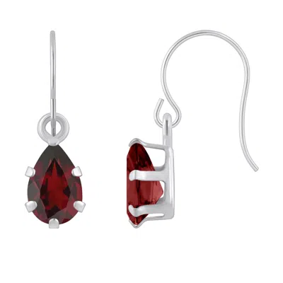 Glistening Jewels 10k Gold 6x4mm Pear Shape Garnet Drop Earrings In Brown