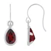 Glistening Jewels 10k Gold 6x4mm Pear Shape Garnet Drop Earrings In Metallic
