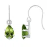 Glistening Jewels 10k Gold 6x4mm Pear Shape Peridot Drop Earrings In Green