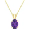 Glistening Jewels 10k Gold 7x5mm Oval Amethyst Pendant Necklace In Multi