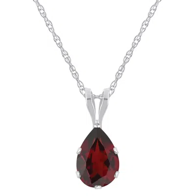 Glistening Jewels 10k Gold 7x5mm Pear Shape Garnet Pendant Necklace In Multi