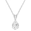 Glistening Jewels 10k Gold 7x5mm Pear Shape White Topaz Pendant Necklace In Multi