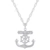 Glistening Jewels Sterling Silver Anchor Crucifix Pendant Necklace In Multi