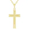 Glistening Jewels Sterling Silver Cross Pendant Necklace In Multi
