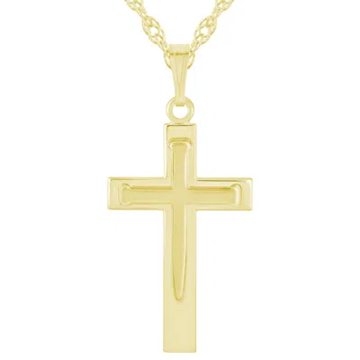 Glistening Jewels Sterling Silver Cross Pendant Necklace In Multi