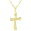 Glistening Jewels Sterling Silver Crucifix Cross Pendant Necklace In Multi