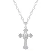 Glistening Jewels Sterling Silver Fleur De Lis Cross Pendant Necklace In Multi