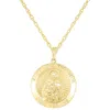 Glistening Jewels Sterling Silver Saint Jude Round Medallion Pendant Necklace In Gold