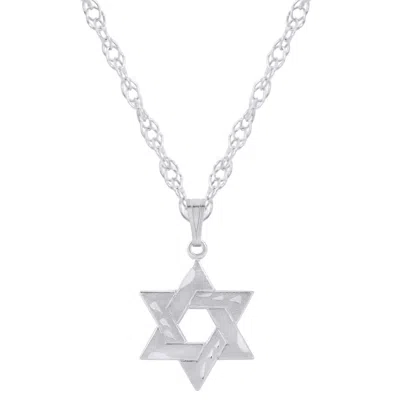 Glistening Jewels Sterling Silver Star Of David Pendant Necklace In Multi
