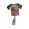 Glitter And Glue 4 You Scrub Life Acrylic Badge Reel Holder In Tie Dye In Multi