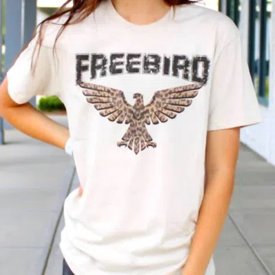Glittering South Freebird Thunderbird Southwestern Graphic Tee In Sand In White