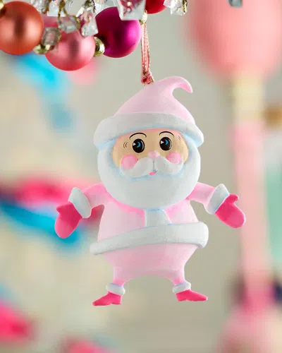 Glitterville Baby Papa Noel Ornament In Pink