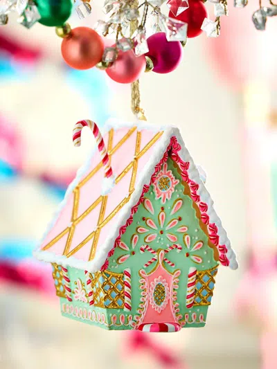 Glitterville Gingerbread Cottage Ornament In Multi