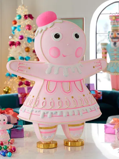 Glitterville Gingerbread Dippsy Tabletop Decoration In Pink