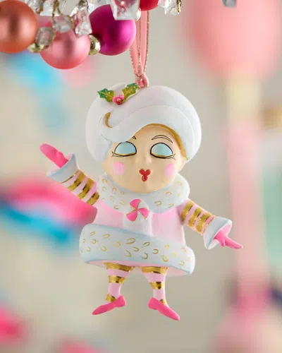 Glitterville Mini Madame Noel Ornament In Pink