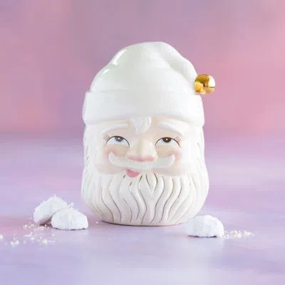 Glitterville Papa Noel Cookie Jar, Ceramic, 12” In White