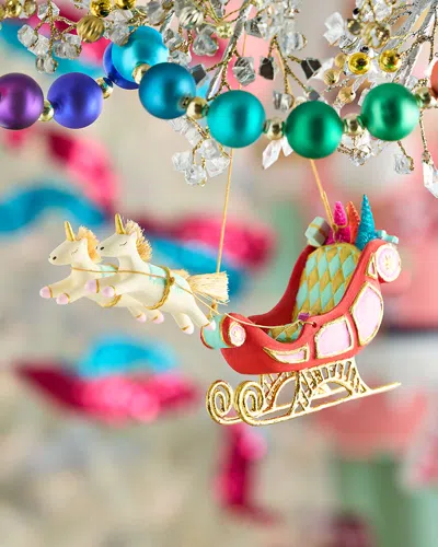 Glitterville Parisian Sleigh Christmas Ornament In Multi