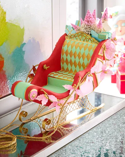 Glitterville Parisian Sleigh Tabletop Christmas Decoration In Multi
