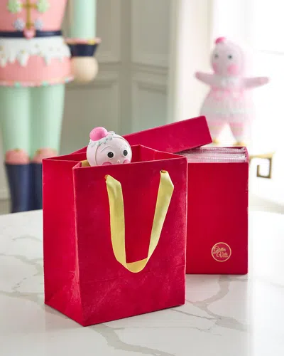 Glitterville Patisserie Red Flocked Gift Bags, Set Of 10 In Multi