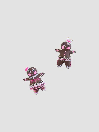 Glitterville Patisserie The Gingers, Dippsy & Dough 2-piece Ornament Set In Multi