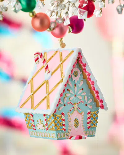 Glitterville Rainbow Gingerbread Cottage Christmas Ornament, Blue In Multi