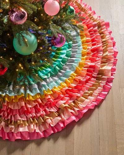 Glitterville Rows Of Ruffles Tree Skirt In Multi