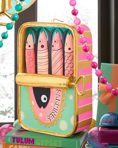 Glitterville Sardine Christmas Ornament Display In Multi