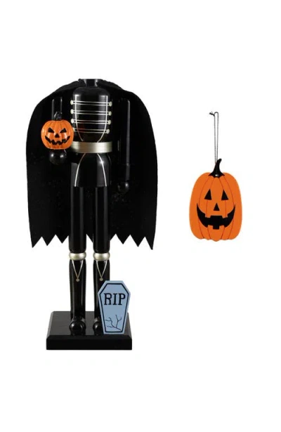 Glitzhom Halloween Wood Skeleton With Ornament Nutcrackers In Black