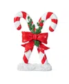 Glitzhome 10" Resin Christmas Candy Cane Table Decor In Multi