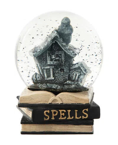 Glitzhome 100mm Halloween Polyresin Haunted House Water Globe In Multi