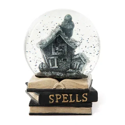 Glitzhome 100mm Haunted House Water Globe Halloween Tabletop Decor In Black