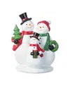 Glitzhome 10.25" Resin Christmas Snowman Family Table Decor In Multi