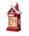 Glitzhome 10.5"h Lighted Santa's Workshop Waterglobe In Multi
